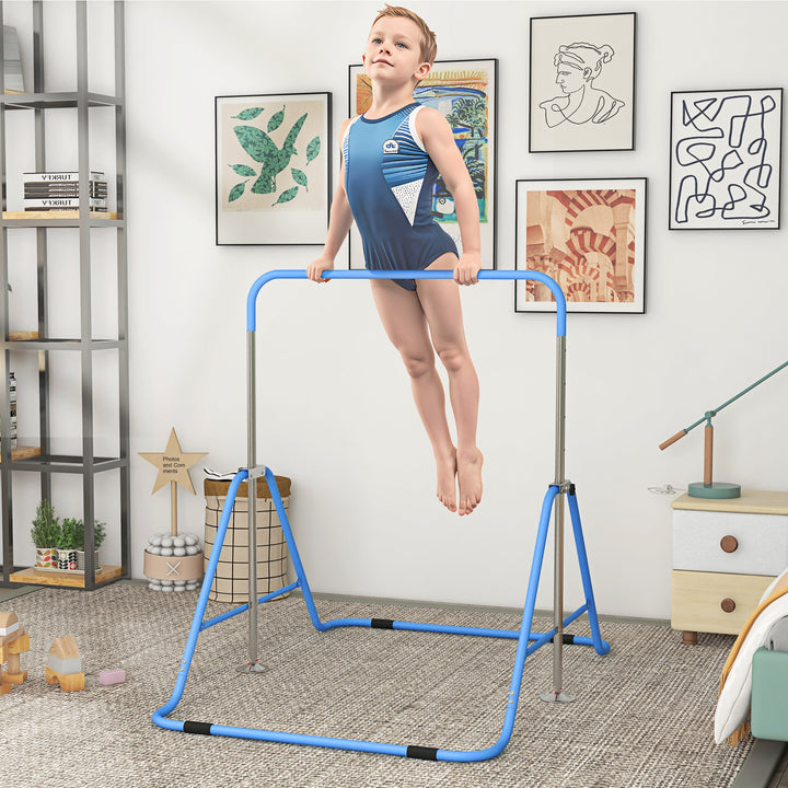 Kids Gymnastic Bar, with Adjustable Height, Foldable Horizontal Bars