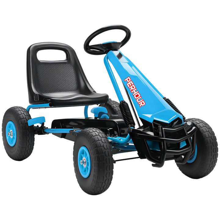 Kids Pedal Go Kart with Adjustable Seat, EVA Tyres, Manual Clutch, Bra