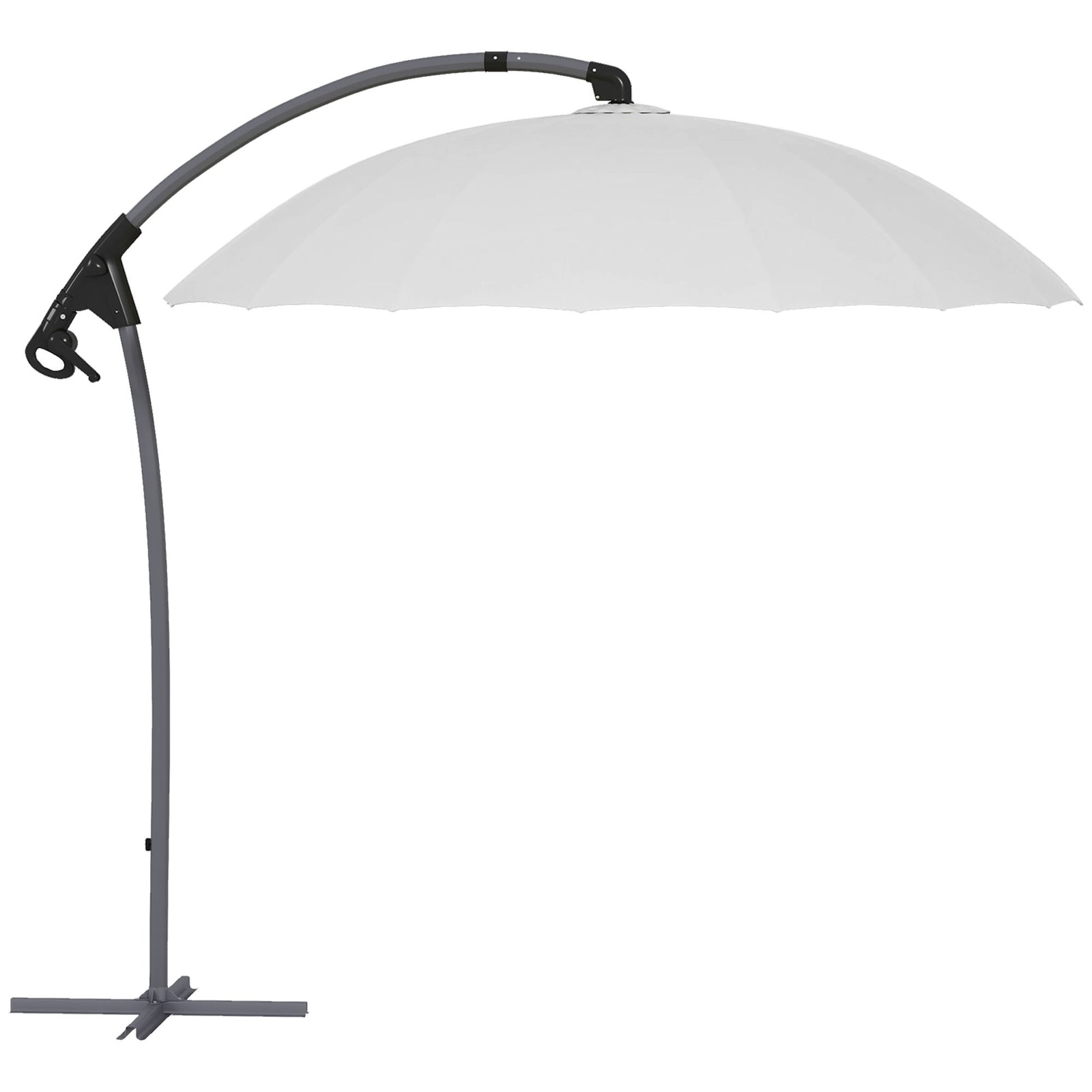 2.7m Cantilever Parasol, with Cross Base - Grey