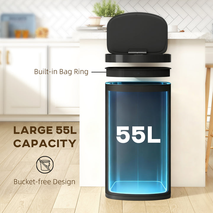 55L Sensor Bin with Soft-Close Lid, Automatic Touchless Motion Sensor 