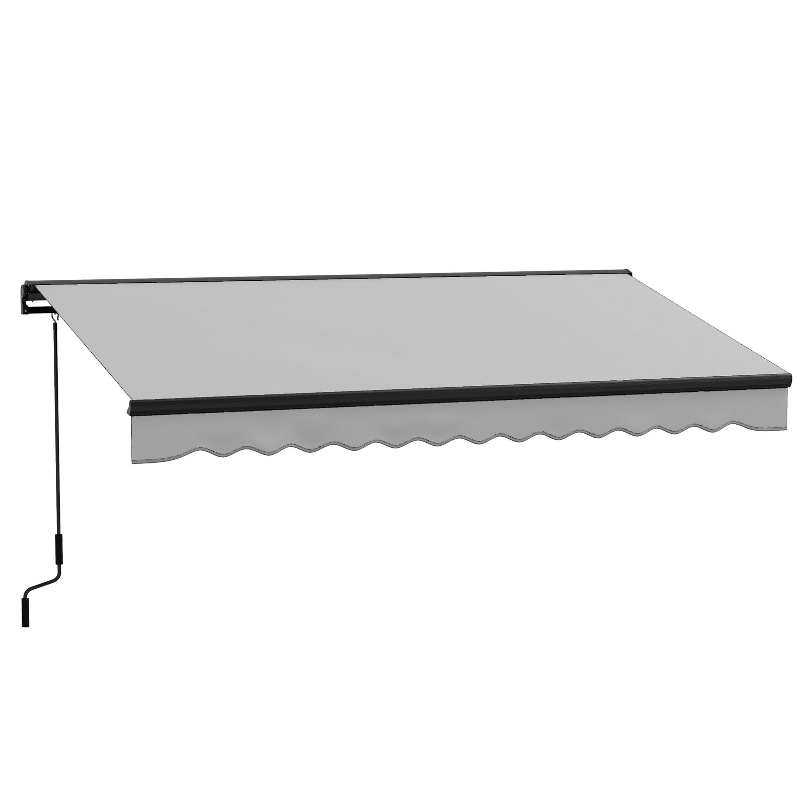 2.5 x 3.5m Aluminium Frame Electric Awning, with Remote - Light Grey