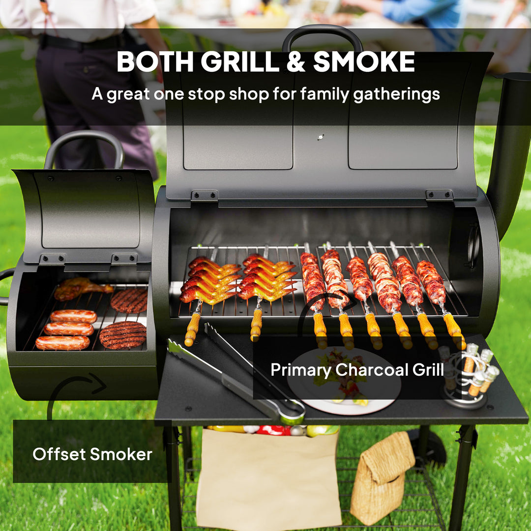 Barbecue Grill Portable Outdoor Charcoal BBQ Grill with Offset Smoker 
