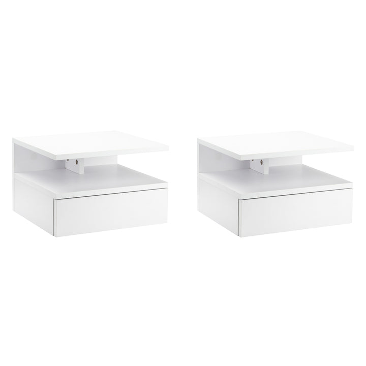 MCL Set of Two Floating Bedside Tables - White