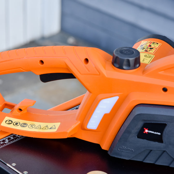 Aluminium Chainsaw with Double Brake Protection and Blade Cover, 2000 W, 40 cm, for Wood, Trees and Branches, Orange