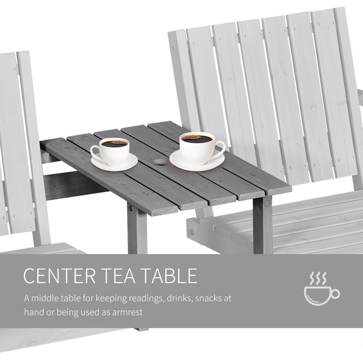 2-Seater Garden Bench Antique Loveseat for Yard, Lawn, Porch, Patio, Steel, Grey