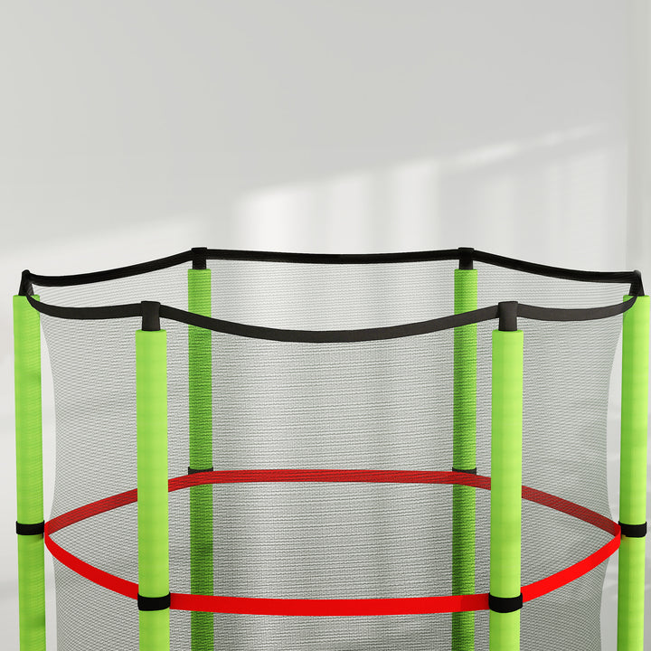 Kids Trampoline, with Enclosure Net, Steel Frame, for Ages 3-6 Years - Green