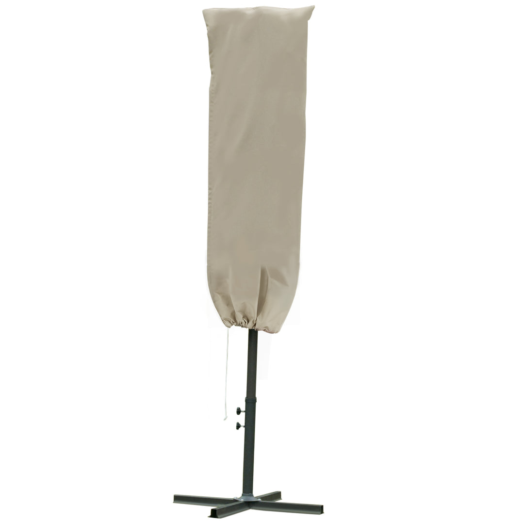 Outdoor Cantilever Umbrella Cover with Rod, Zipper, Khaki