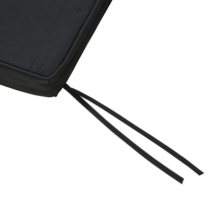 2-Seater Garden Bench Cushion with Ties, Swing Chair Cushion, Replacement Cushion for Outdoor Furniture, 110 x 46 cm, Black