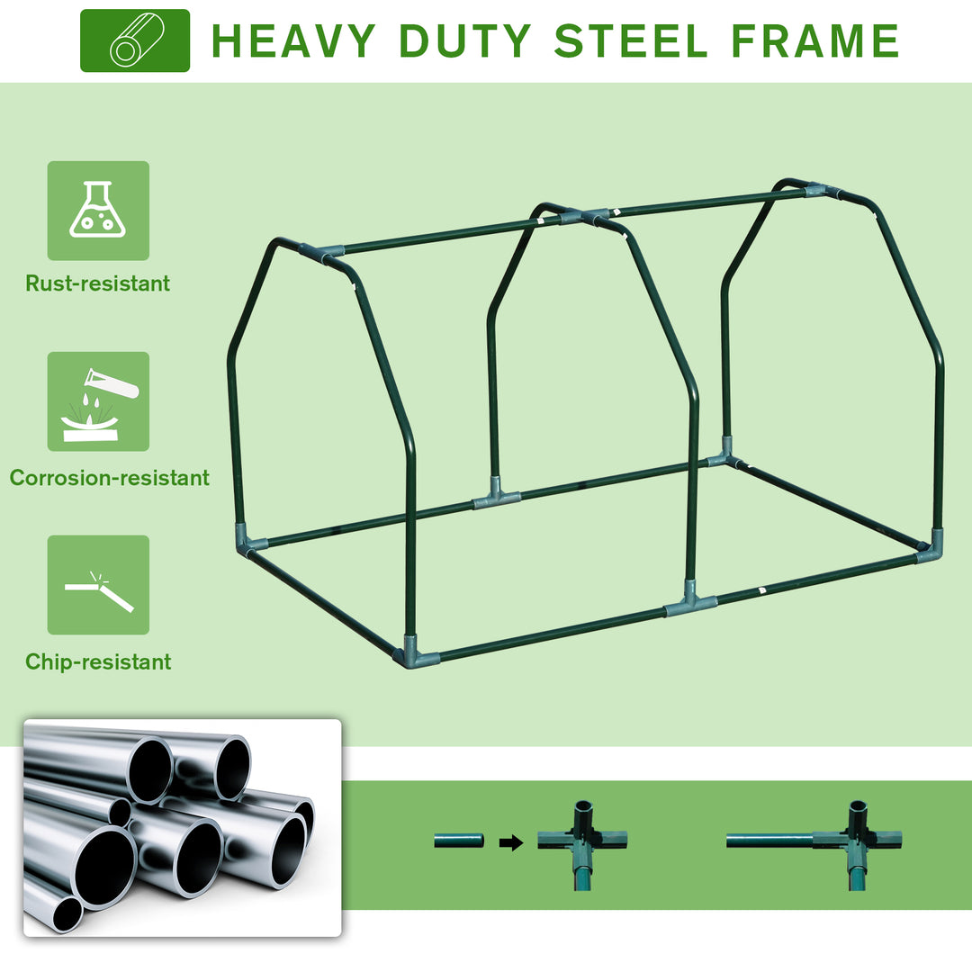 Outsunny Portable Greenhouse Oasis: Mini Metal Frame with PVC Cover, Zippered Access, 99x71x60cm, White | Aosom UK