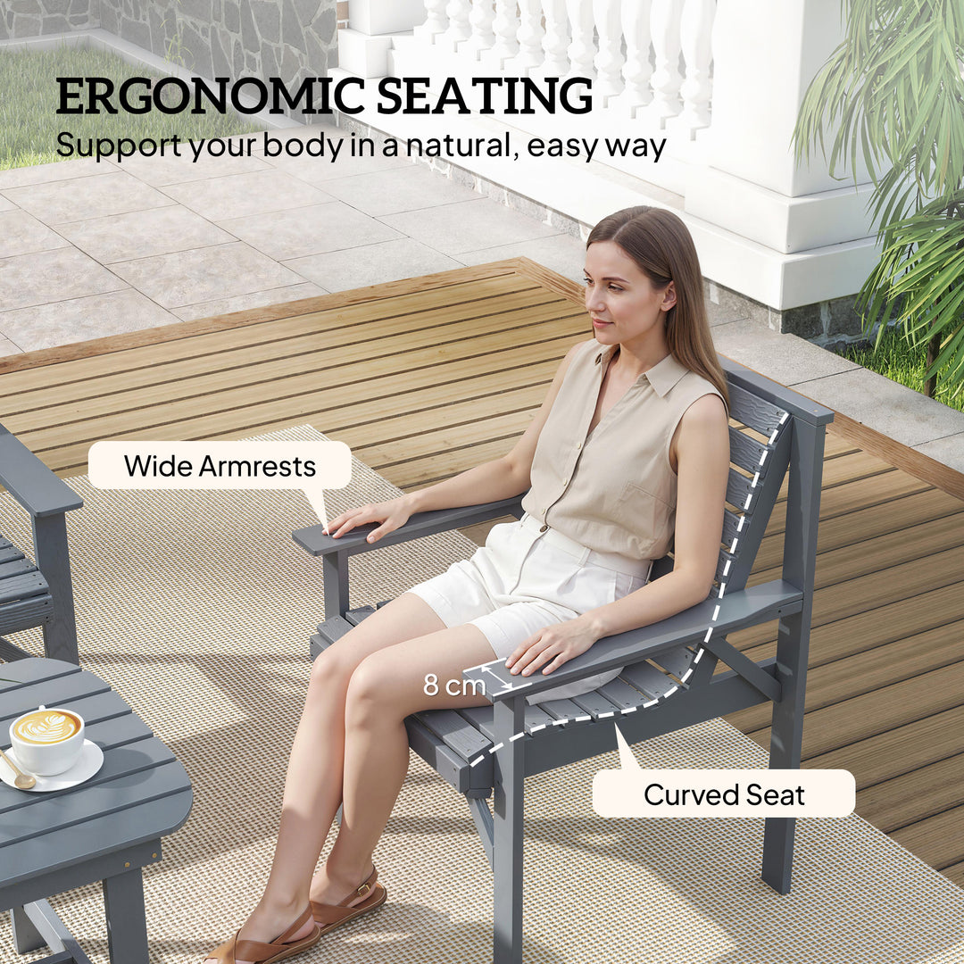 4 Piece Wooden Garden Furniture Set, Outdoor Garden Sofa Set with 2 Ar