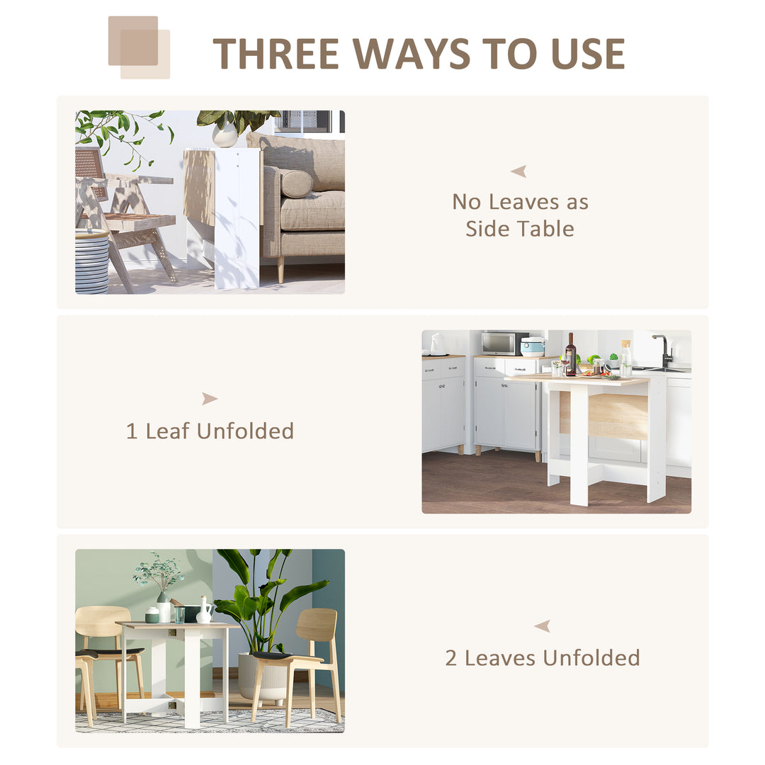 Wooden Folding Dining Table Writing Computer Desk PC Workstation Space Saving Home Office Oak & White