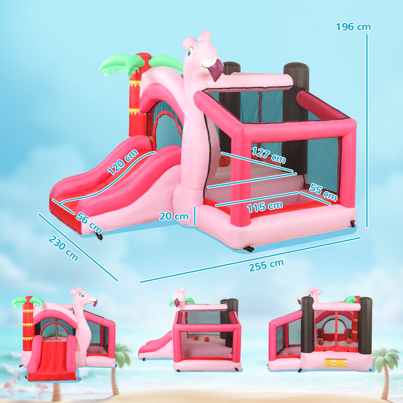 Inflatable Bounce House for Kids with Slide, Ball Pit, Basketball Hoop