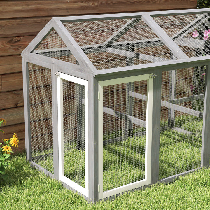 Large Chicken Run, Wooden Chicken coop, with Combinable Design - Wood Effect