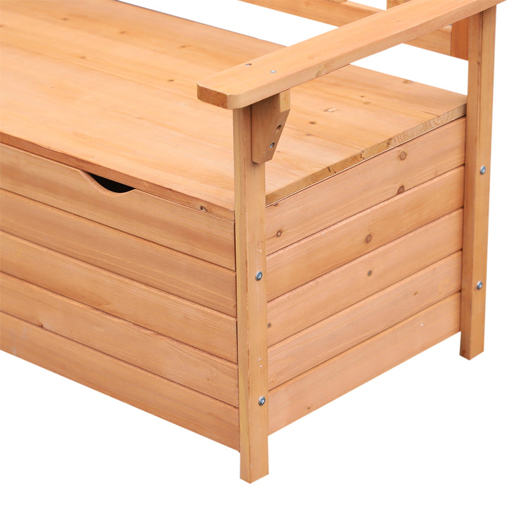 Two-Seater Garden Storage Bench - Natural