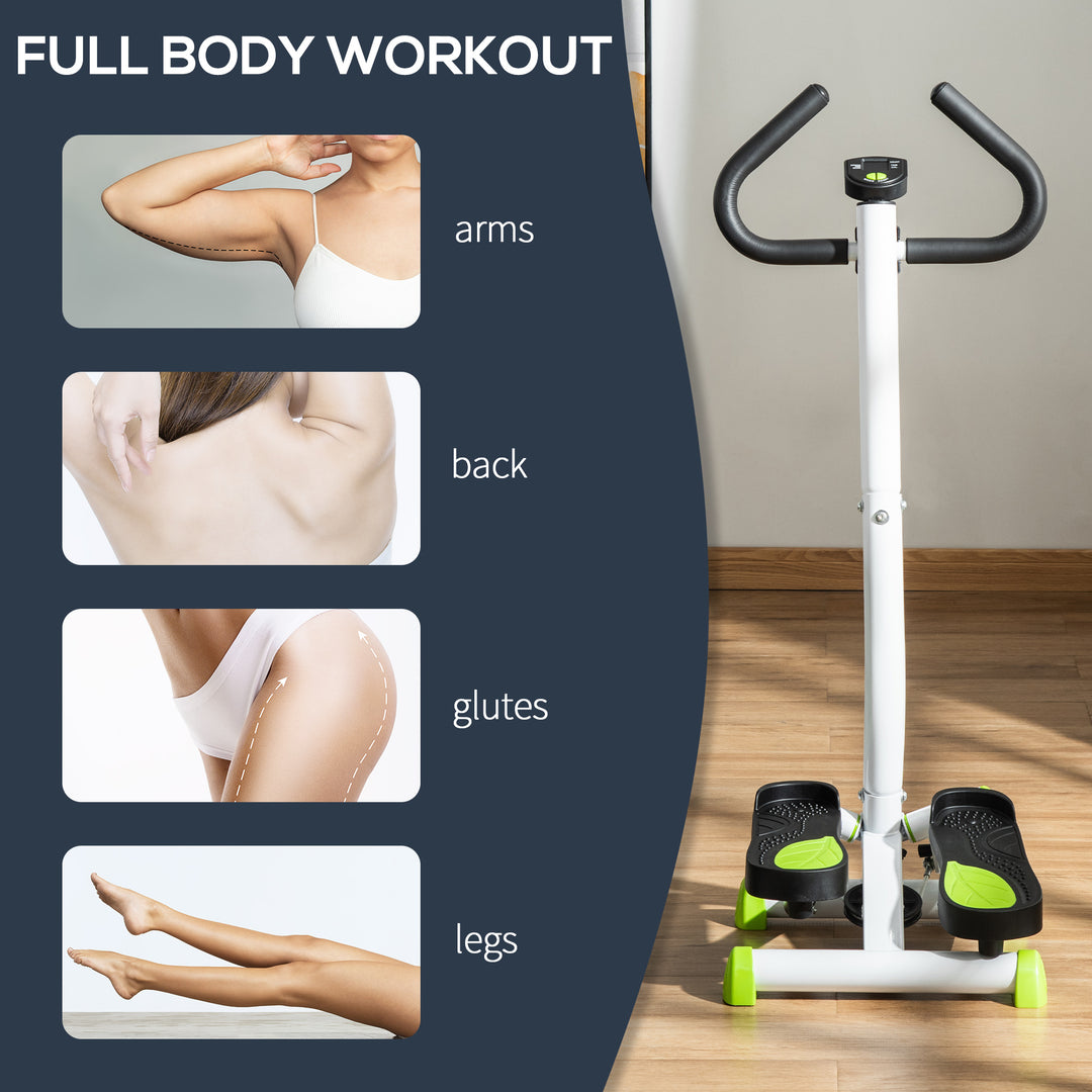 Twister Stepper, Step Machine with Adjustable Resistance, LCD Screen - White