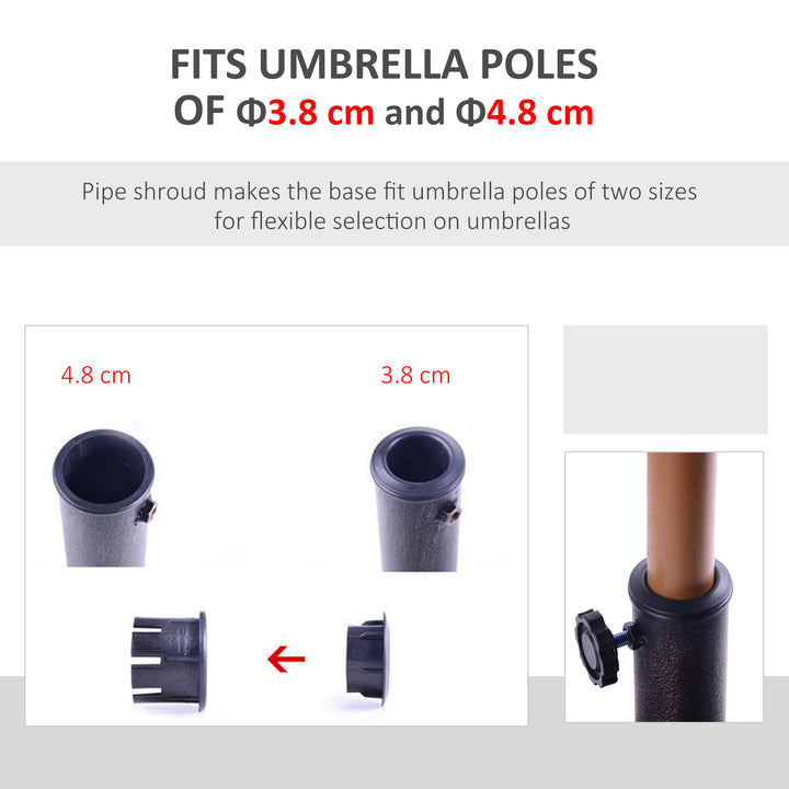 MCL 13kg Resin Umbrella Stand Holder, Garden Parasol Base for 38mm or 48mm Outdoor Umbrella Poles, Bronze Tone