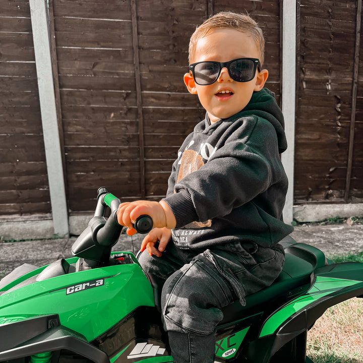 12V Ride-On Quad Bike, with Music, Horn, LED Lights, for Ages 3-5 Years, Green