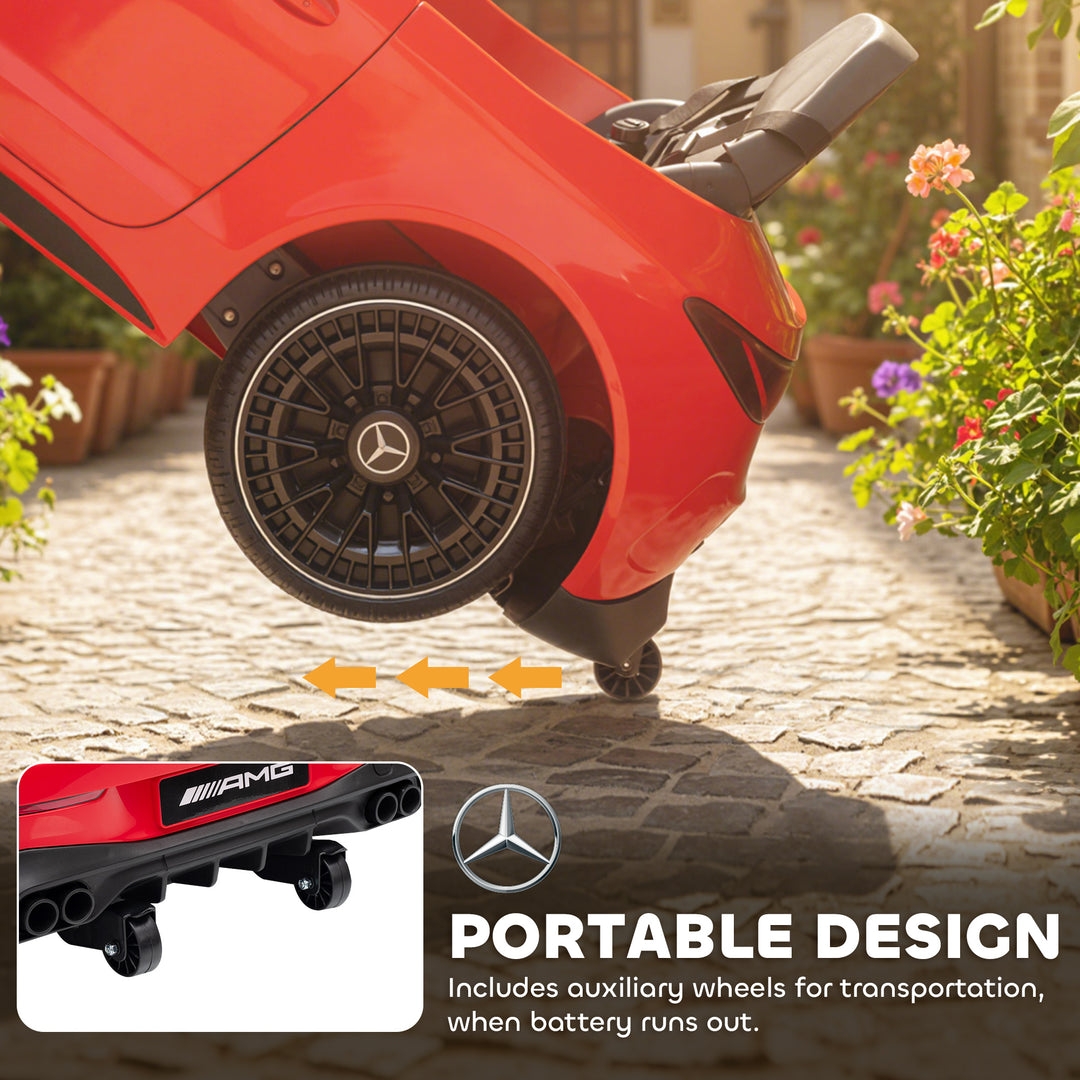 MCL Licensed Mercedes AMG Kids Electric Car, 12V Ride On Car with Dual Motors, Remote Control for 3-6 Years, Red