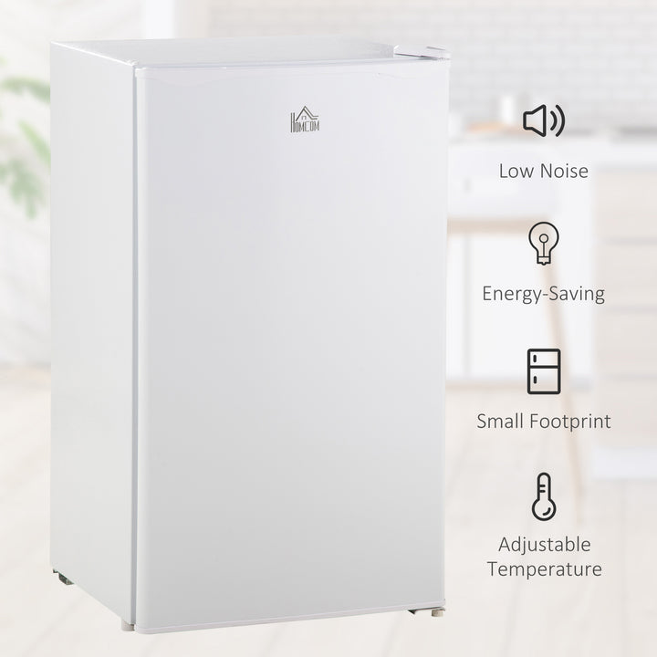 HOMCOM 91 Litre Freestanding Under Counter Fridge with Chiller Box, Reversible Door, Adjustable Thermostat 47.5cm Wide Noise Level: Decibels 40 White