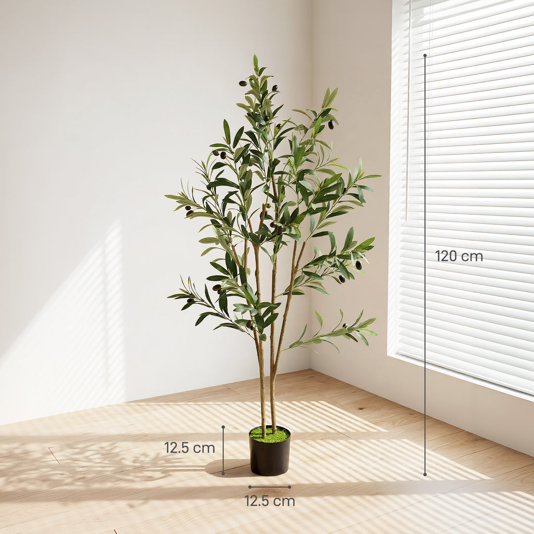 Decorative Artificial Plant, 120 cm Silk Olive Tree with 303 Leaves - view 3