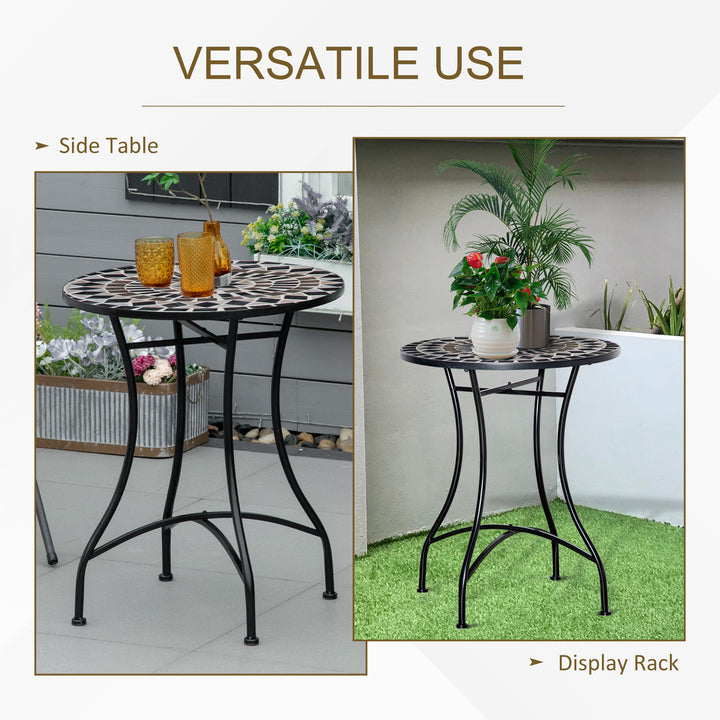Φ60cm Mosaic Outdoor Patio Table - Black