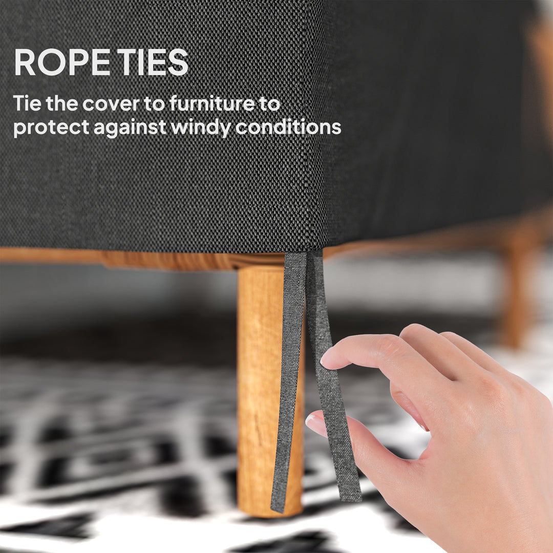 Outsunny 600D Oxford Cloth Furniture Cover, 2 Seater Sofa Protector for Garden Patio, Outdoor, Waterproof, Black, 140L x 84W x 56/94H cm