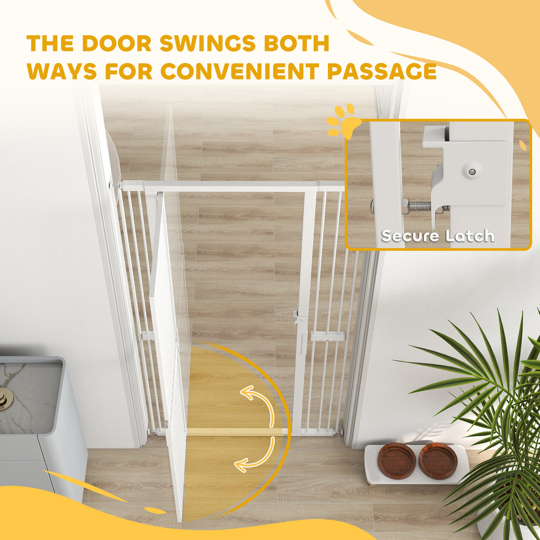 180cm Extra Tall Pet Gate with 3.5 cm Narrow Gap, Pressure Mounted No Drilling Cat Gate for Doorways, 76-104cm Width