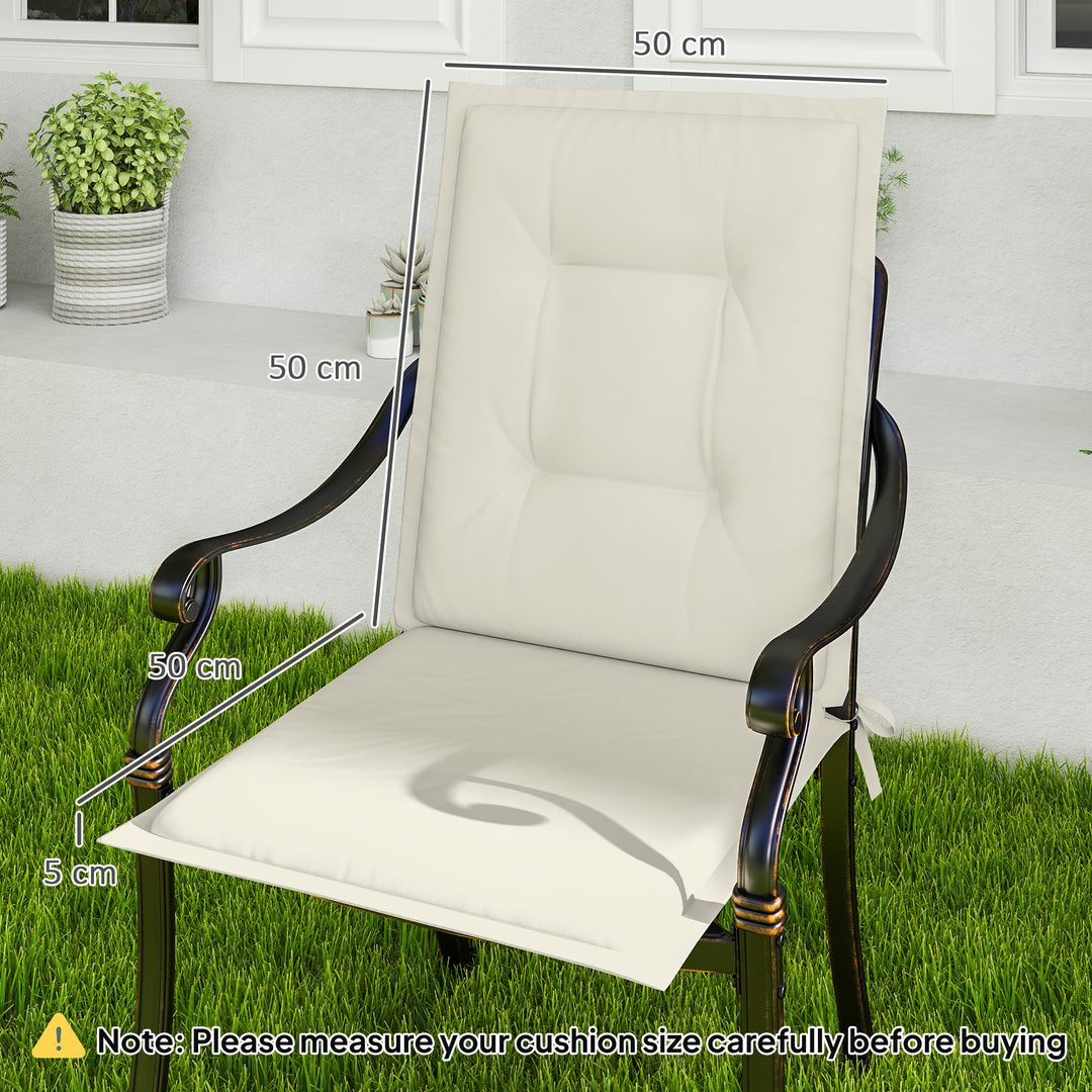 Set of Four Padded Garden Seat Cushions - White
