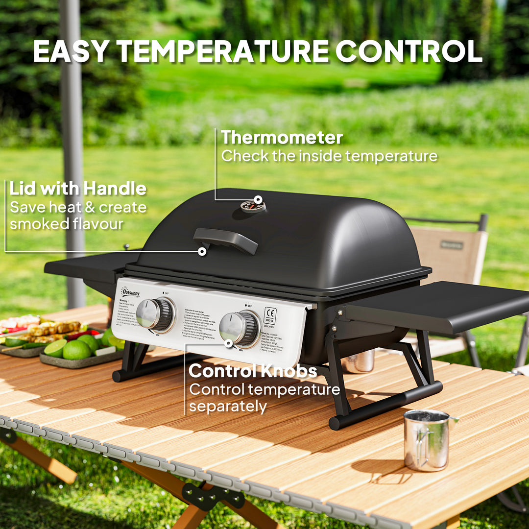 Two-Burner Compact Gas Grill - Black