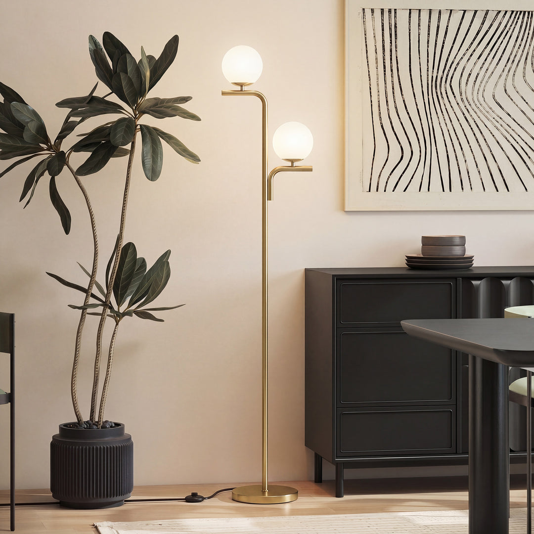 LED Floor Lamp, Modern Standing Lamp with 3 Colour Temperatures, Globe