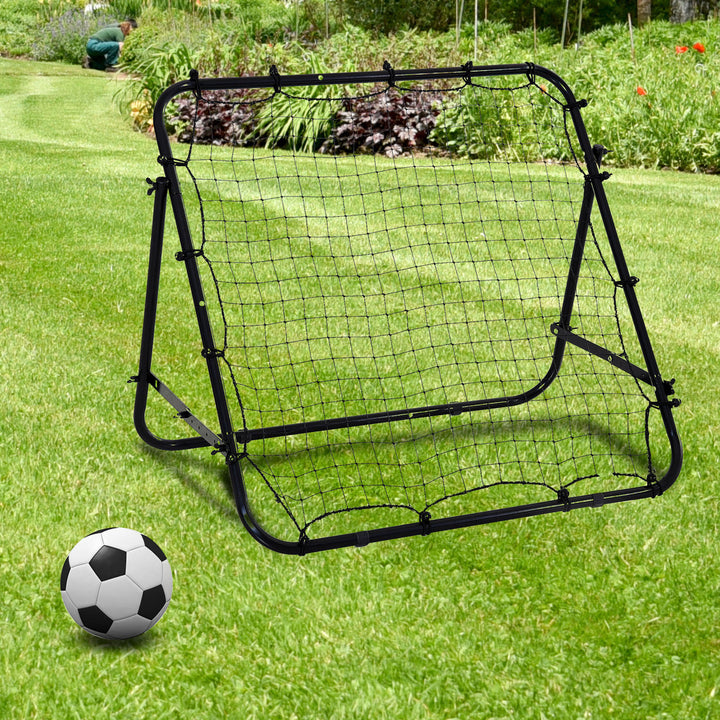 MCL Adjustable Rebounder Net Kickback Target Goal for Teens Adults Training, Black