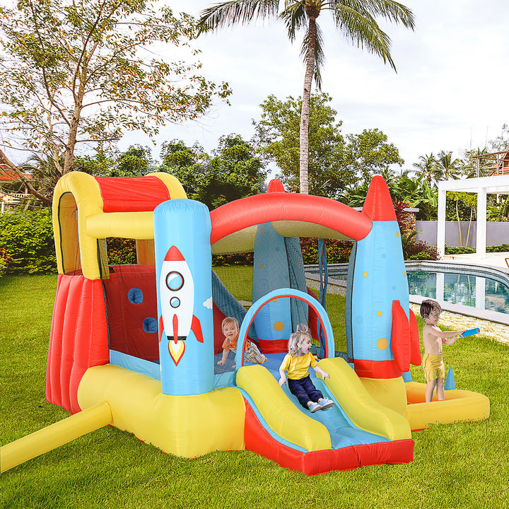 Outsunny Kids Bounce Castle House Inflatable Trampoline Slide Water Pool 3 in 1 with Blower for Kids Age 3-10 3.3 x 2.65 x 1.85m | Aosom UK