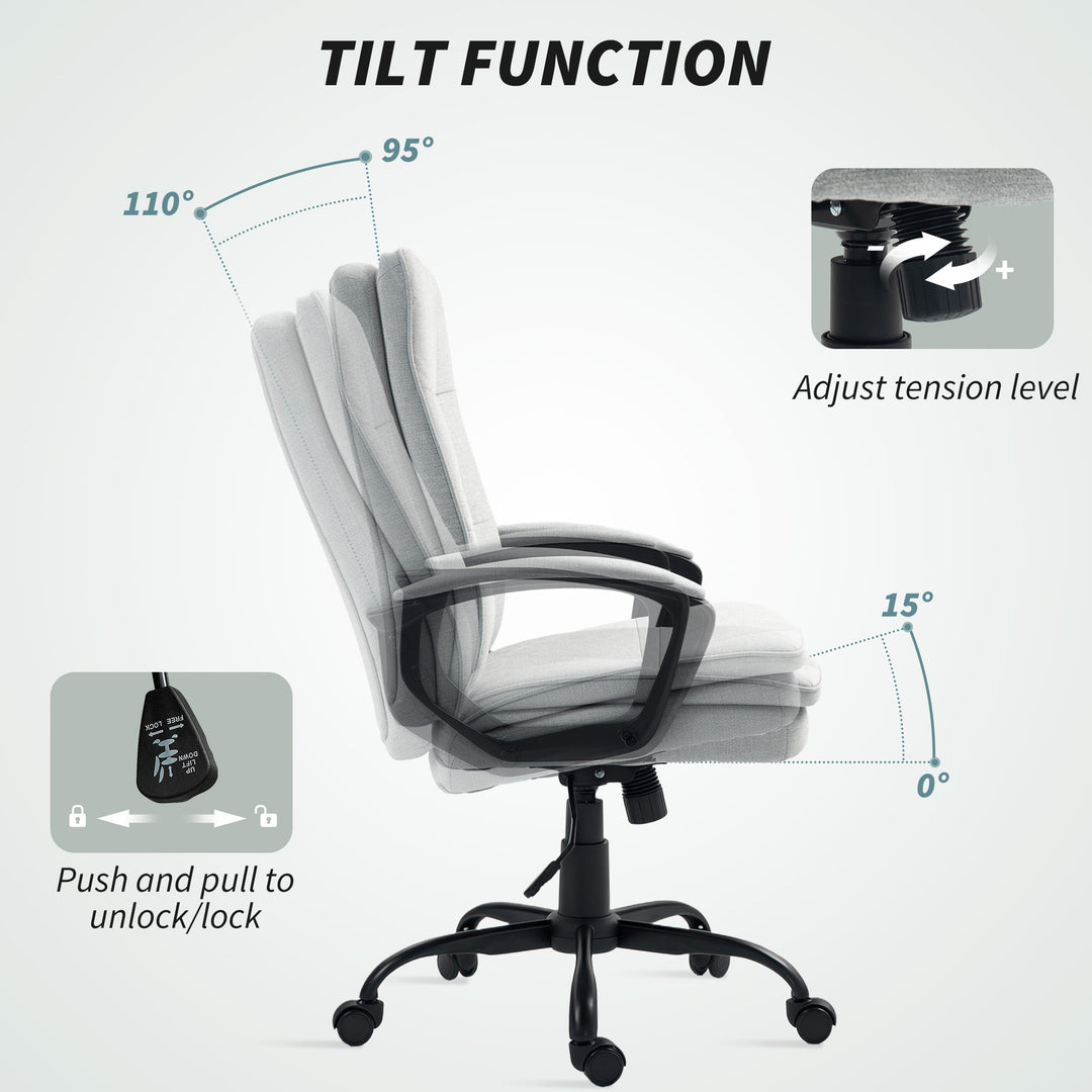 Linen-Look Double-Padded Office Chair