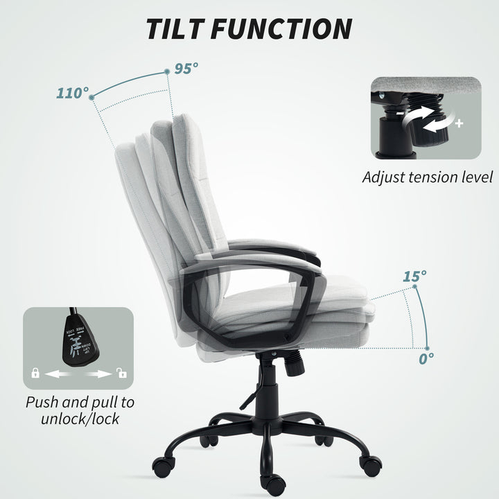 Linen-Look Double-Padded Office Chair
