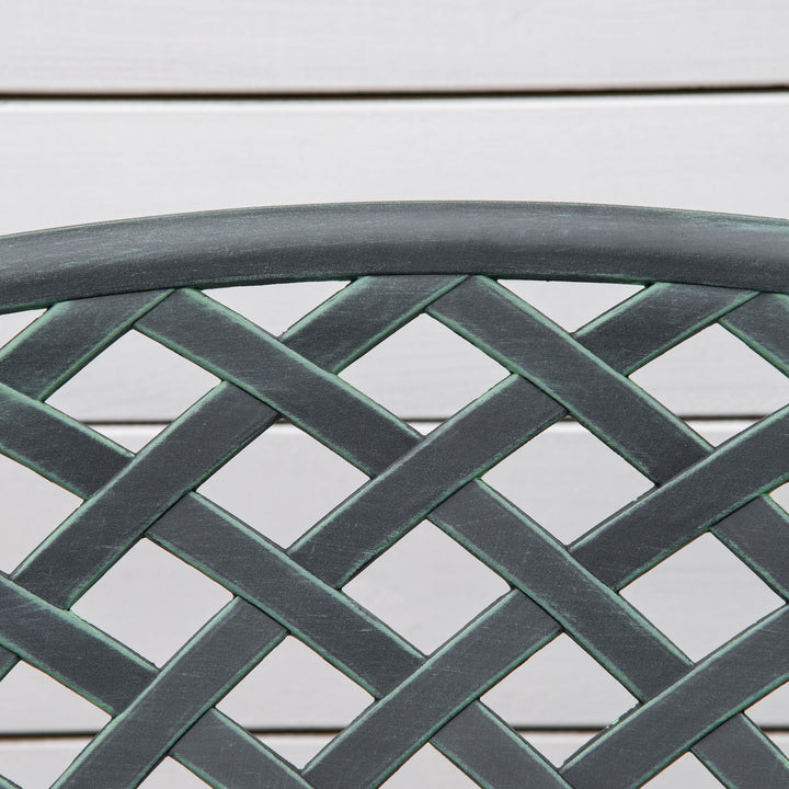 Cast Aluminium Garden Bench 2 Seater Antique Loveseat for Outdoor Patio Porch Park, Verdigris