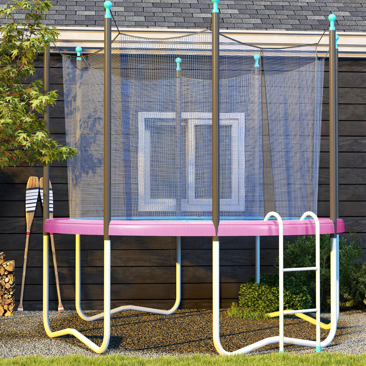 8FT Trampoline Spring Cover, Plastic Trampoline Pad Replacement with E