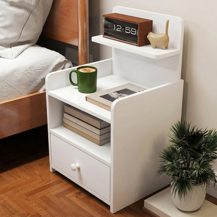 Bedside Cabinet, Bedside Table with Drawer and Shelf for Living Room, 