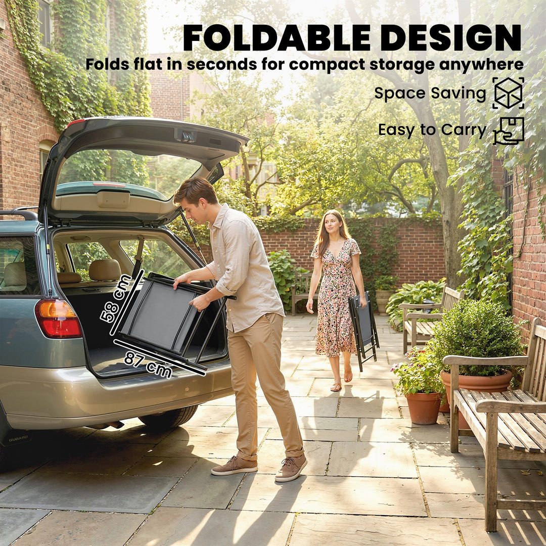 Folding Garden Chairs Set of 4, Foldable Garden Dining Chairs with Hig