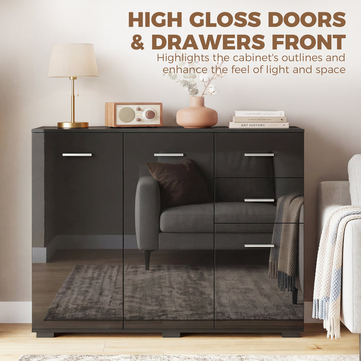 Sideboard, Modern Storage Cabinet with 2 Drawers, 3 Doors and Adjustab