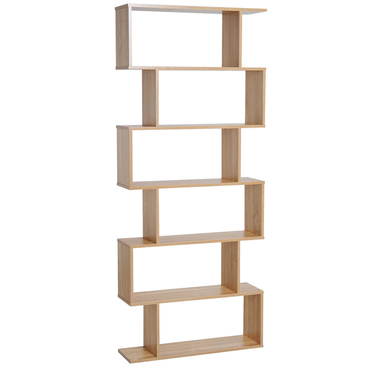 MCL Bookcase, 6 Tier Shelf S Shaped Bookshelf, Storage Unit, Display Shelf for Living Room, Bedroom, Home Office, Plant