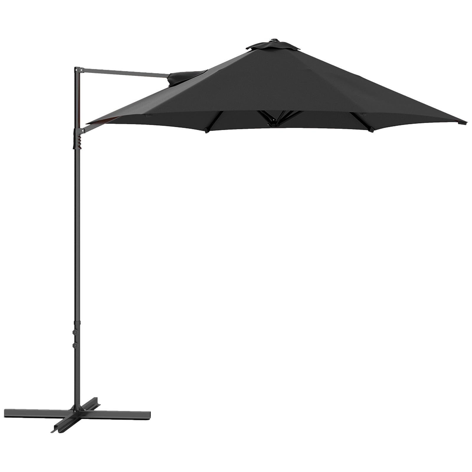 2.5m Rotating Cantilever Parasol - Black