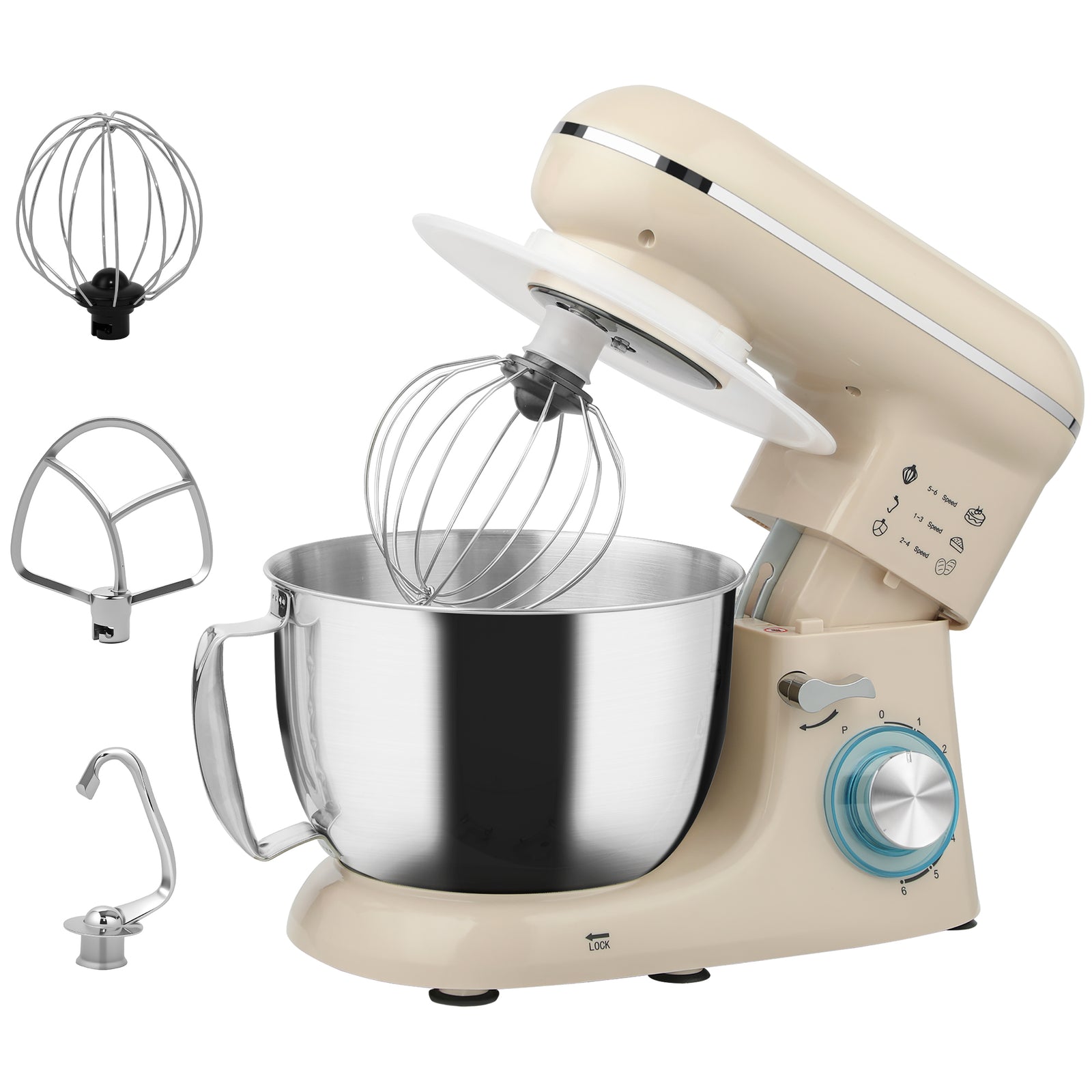 1300W Kitchen Stand Mixer, with Accessories - Beige
