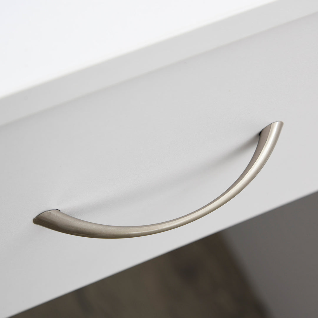 MCL Compact Computer Desk, Study Table with Drawer and Storage Compartment, Writing Workstation, White