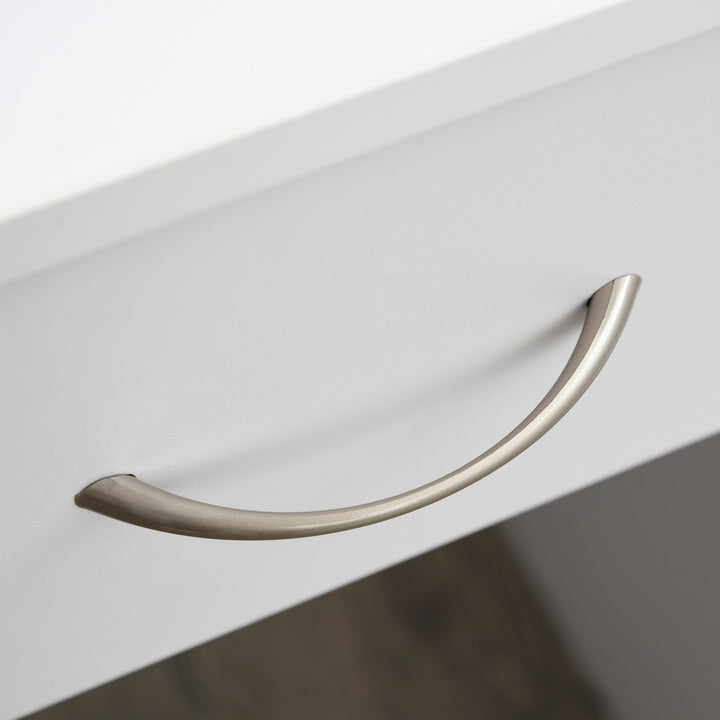 MCL Compact Computer Desk, Study Table with Drawer and Storage Compartment, Writing Workstation, White