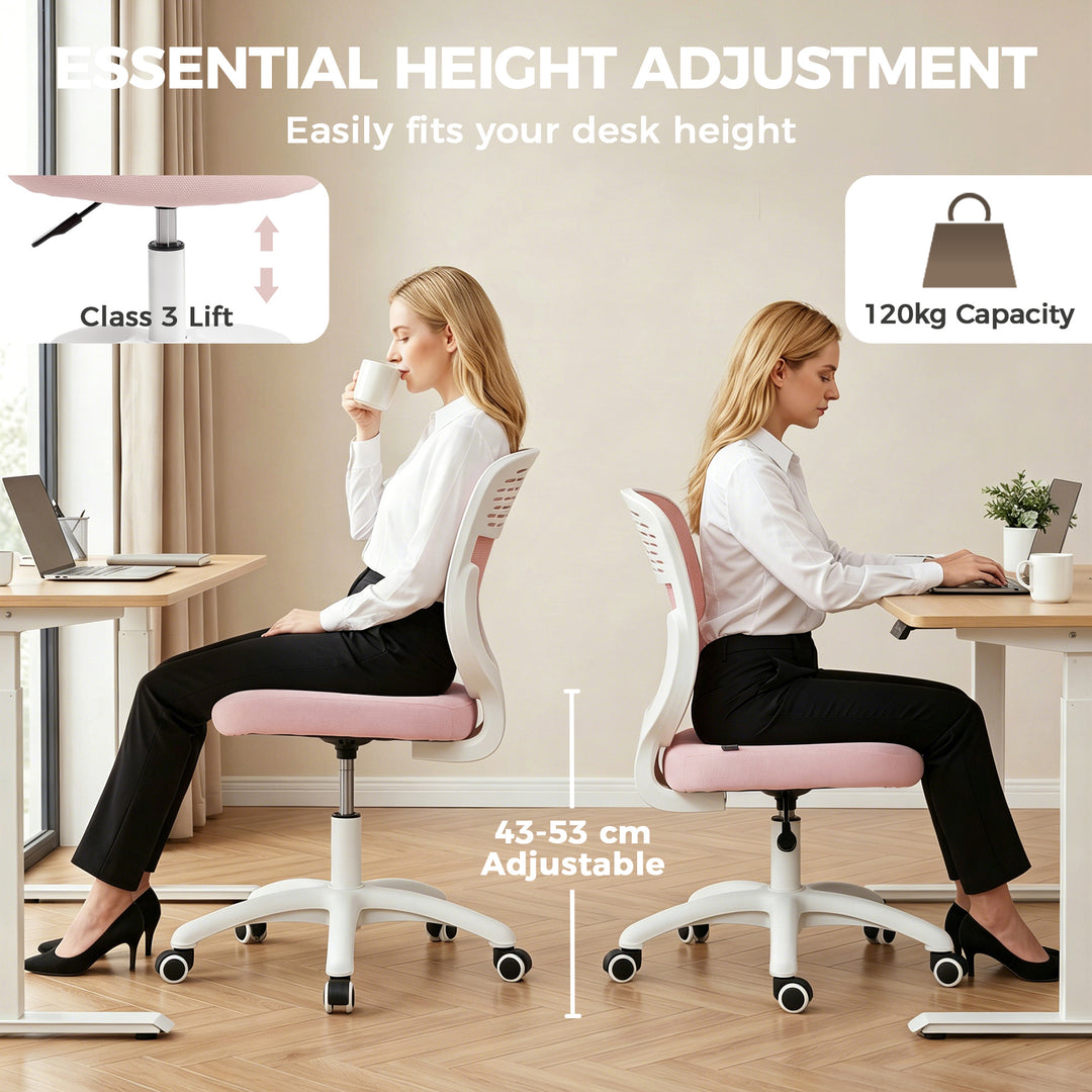 Office Chair, Armless Computer Desk Chair with Breathable Mesh, Adjust