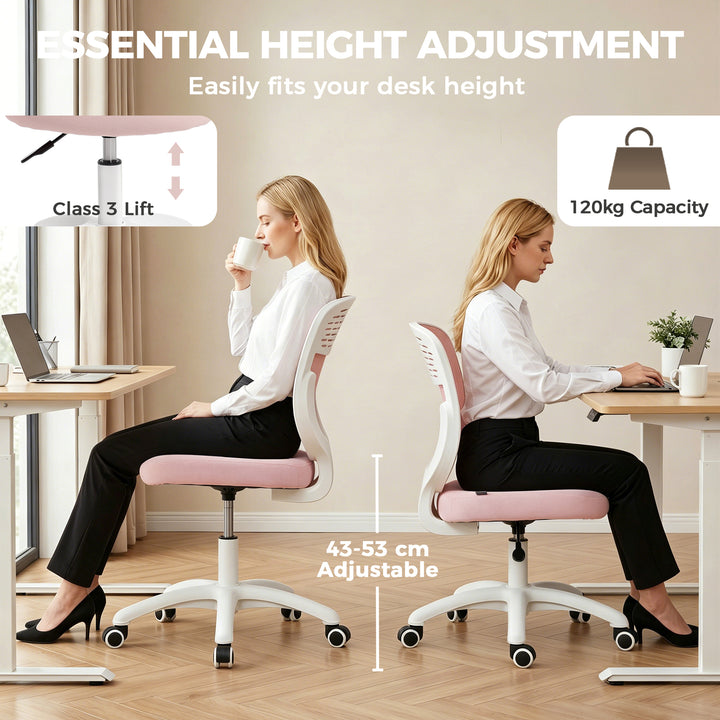 Office Chair, Armless Computer Desk Chair with Breathable Mesh, Adjust