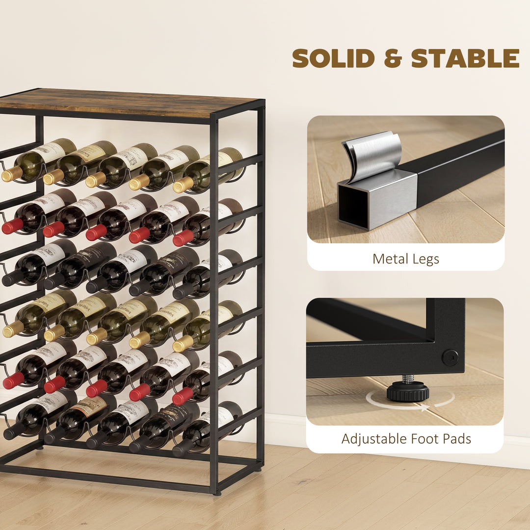 30 Bottles Wine Rack, 6 Tier Free Standing Wine Storage Holder with Wo