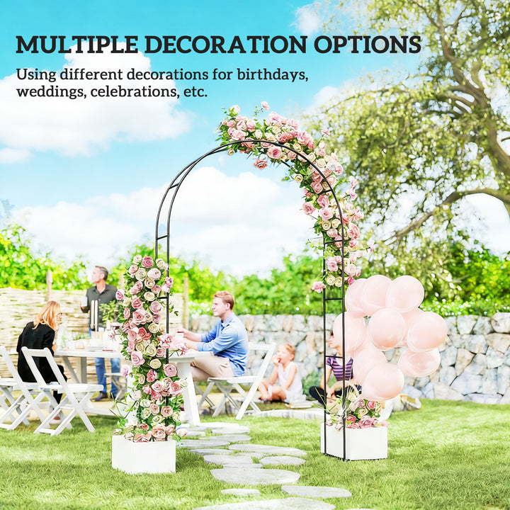 Garden Arch, 2.4 m High x 1.5 m Wide Metal Garden Trellis for Climbing