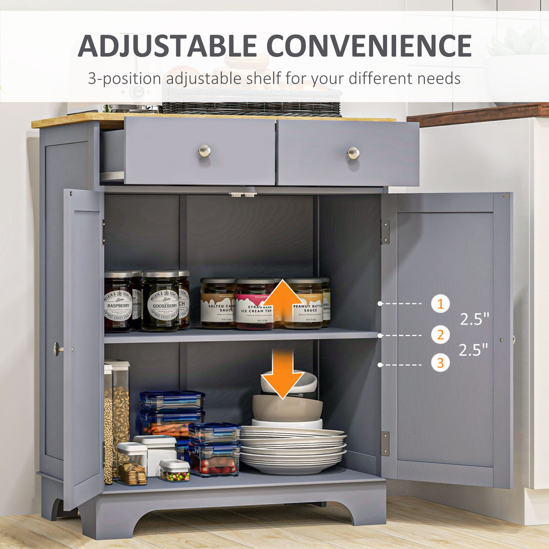 Side Storage Multi-use Sideboard Table Kitchen Floor Cabinet with Soli