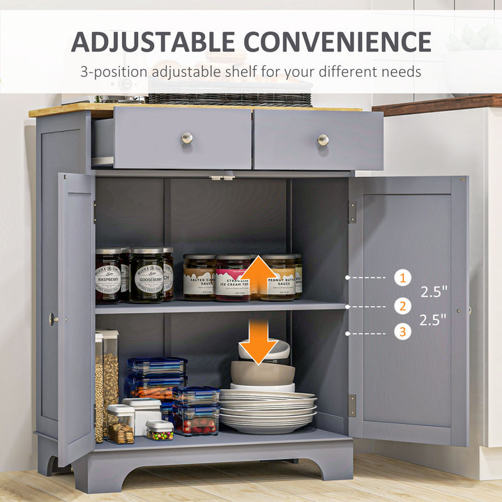 Side Storage Multi-use Sideboard Table Kitchen Floor Cabinet with Soli